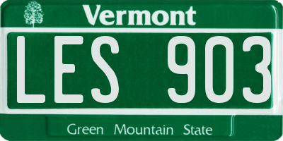 VT license plate LES903