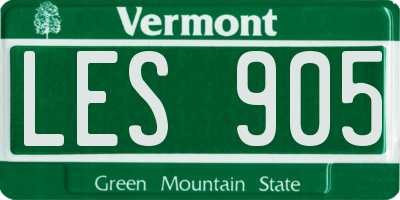 VT license plate LES905