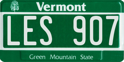 VT license plate LES907