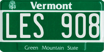 VT license plate LES908