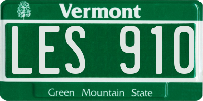 VT license plate LES910