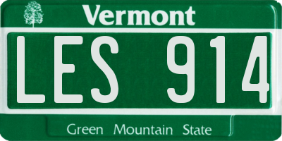 VT license plate LES914