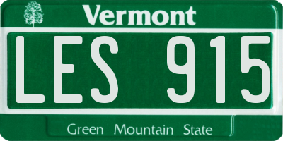 VT license plate LES915