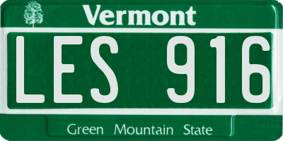 VT license plate LES916