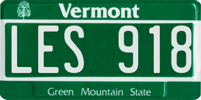VT license plate LES918
