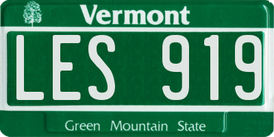VT license plate LES919