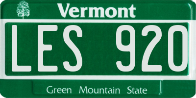 VT license plate LES920