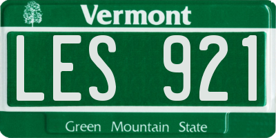VT license plate LES921