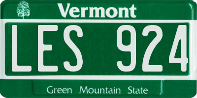 VT license plate LES924