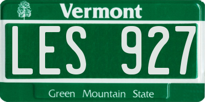 VT license plate LES927