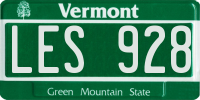 VT license plate LES928