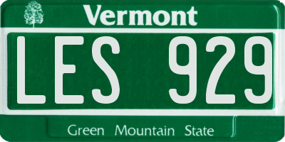 VT license plate LES929