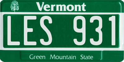 VT license plate LES931