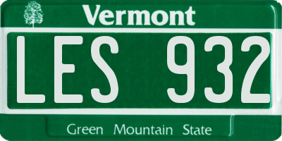 VT license plate LES932