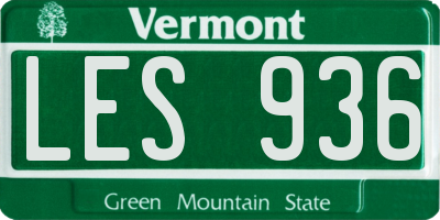 VT license plate LES936