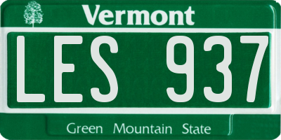 VT license plate LES937