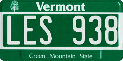 VT license plate LES938