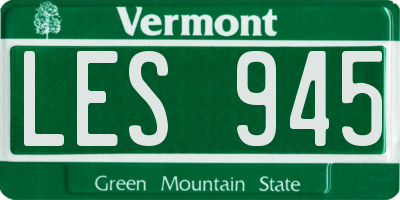 VT license plate LES945