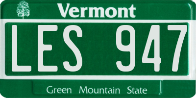 VT license plate LES947