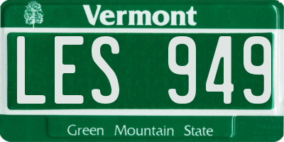 VT license plate LES949