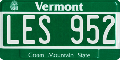 VT license plate LES952
