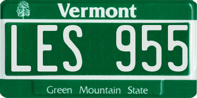 VT license plate LES955