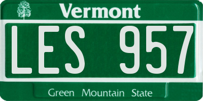 VT license plate LES957