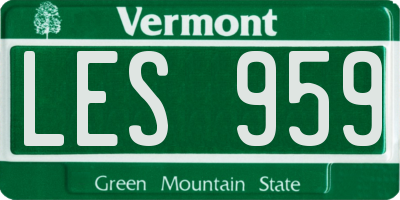 VT license plate LES959