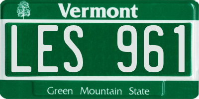 VT license plate LES961