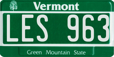 VT license plate LES963