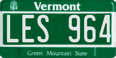 VT license plate LES964
