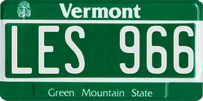 VT license plate LES966