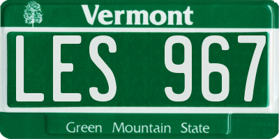 VT license plate LES967
