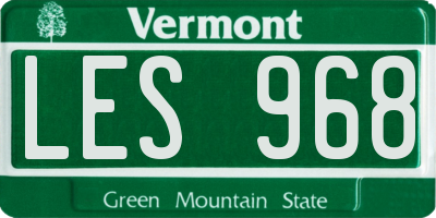 VT license plate LES968