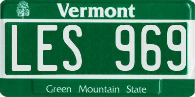 VT license plate LES969