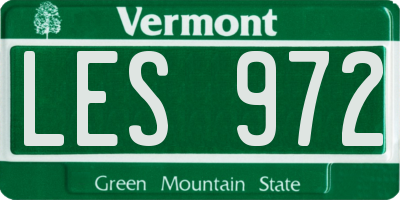 VT license plate LES972