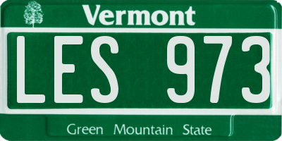 VT license plate LES973