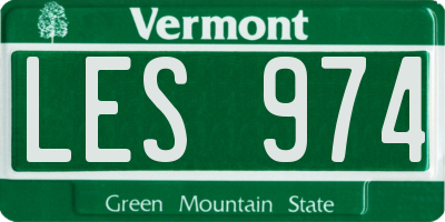VT license plate LES974