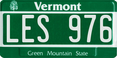 VT license plate LES976