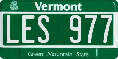 VT license plate LES977