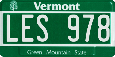 VT license plate LES978