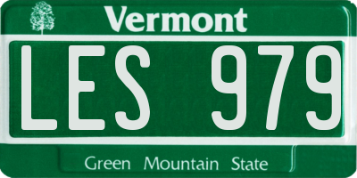 VT license plate LES979
