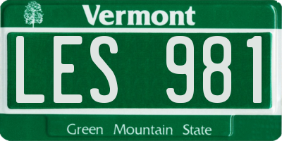 VT license plate LES981