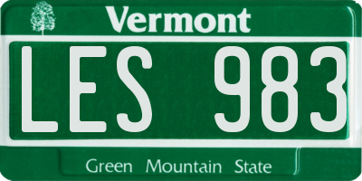 VT license plate LES983
