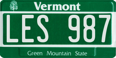 VT license plate LES987