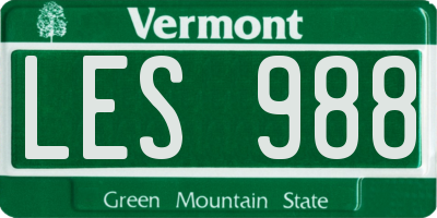 VT license plate LES988