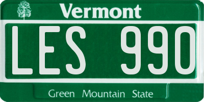 VT license plate LES990