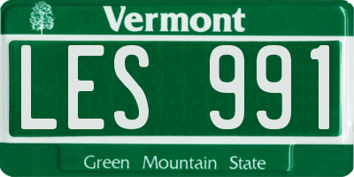 VT license plate LES991