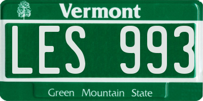 VT license plate LES993