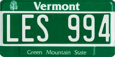 VT license plate LES994